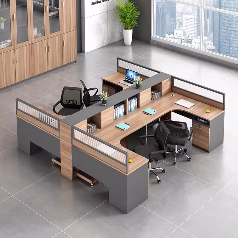 Cụm bàn làm việc dạng chữ U
