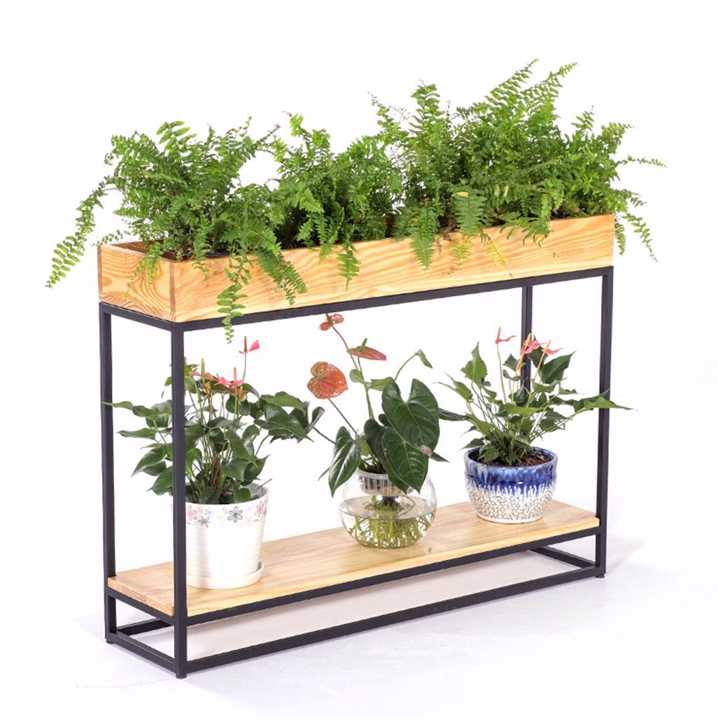 Kệ sắt gỗ trồng cây