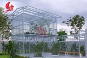 Khung giàn hoa sắt hộp chịu lực là giải pháp trang trí ngoài trời bền bỉ, thẩm mỹ và linh hoạt.