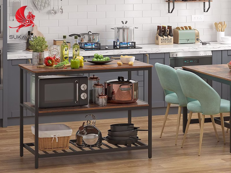 KỆ BẾP KHUNG SẮT SƠN TĨNH ĐIỆN KẾT HỢP GỖ MDF – GIẢI PHÁP VỪA BỀN VỪA ĐẸP